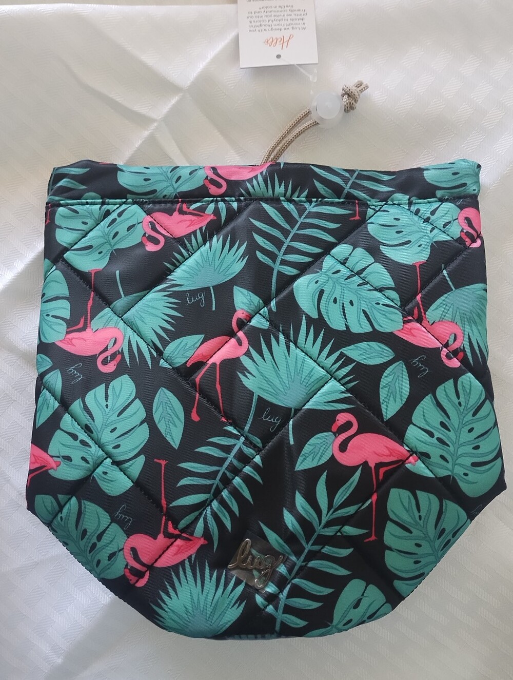 NWT: Lug Tumbler Storage Pouch Flamingo Black